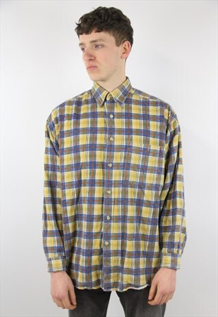 VINTAGE CHECK THICK RIBBED SHIRT
