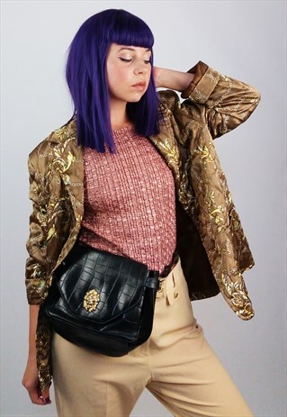 VINTAGE 90'S QUILTED SCARF PRINT JACKET BLAZER
