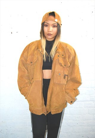 SUEDE LEATHER BOMBER JACKET (1990'S)