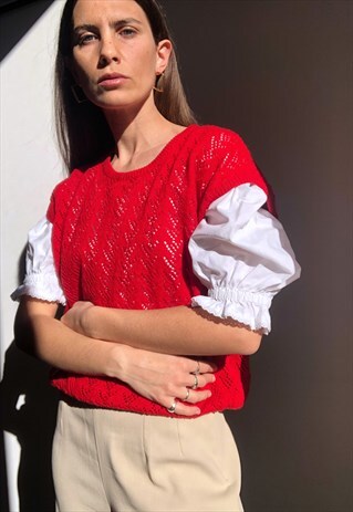 VINTAGE RED SWEATER VEST