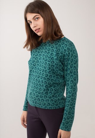 GREEN DOTTY KNITTED SWEATER