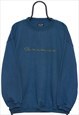 Vintage Bum Equipment Spellout Blue Sweatshirt Mens