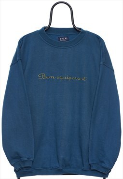 Vintage Bum Equipment Spellout Blue Sweatshirt Mens