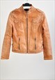 Vintage 00s real leather jacket in brown