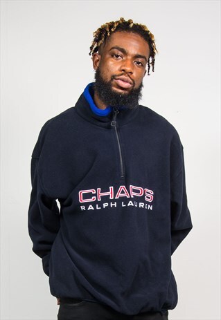 CHAPS RALPH LAUREN 90'S QUARTER ZIP FLEECE SWEATSHIRT
