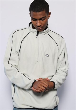 VINTAGE KAPPA 1/4 ZIP FLEECE CREAM