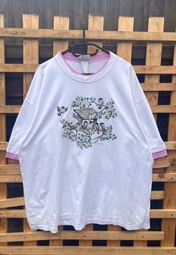 Vintage chic and dees diner white & pink T-shirt XXL