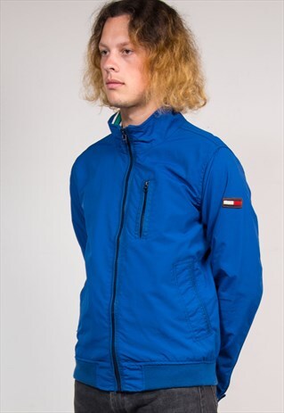 90'S VINTAGE BLUE TOMMY HILFIGER LIGHTWEIGHT BOMBER JACKET