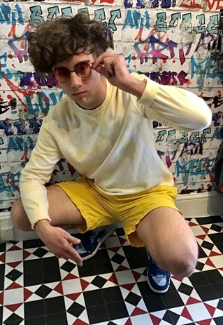 Y2K YELLOW ACID WASH BRIGHT SPRING VIBES SWEATSHIRT