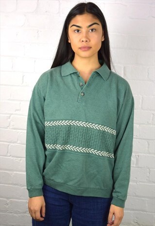 VINTAGE 90'S 1/4 BUTTON SWEATSHIRT