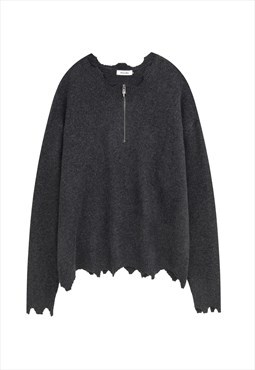 Ripped sweater distressed jumper grunge pullover punk top 