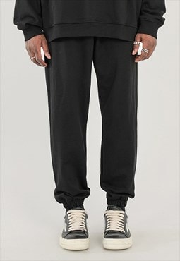 Black Relaxed Fit Heavy Cotton sweatpants Jeans trousers 