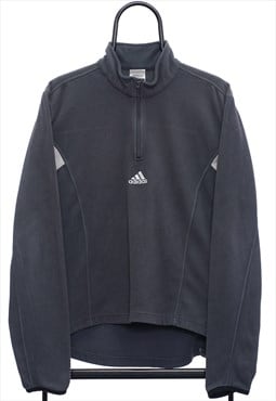 Vintage Adidas 1/4 Zip Grey Fleece Womens