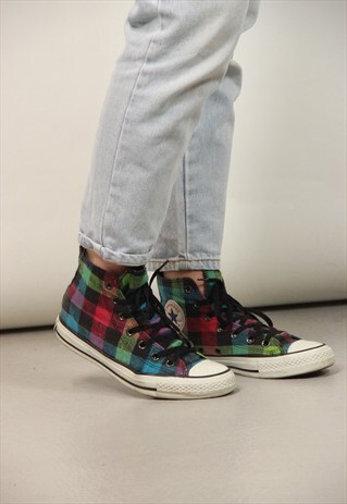 VINTAGE CHECK CONVERSE HIGH TOPS