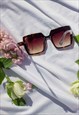 TORTOISE SHELL FRONT LENS CHUNKY SQUARE ANGLED SUNGLASSES