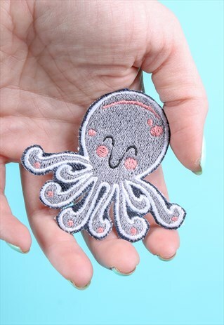 EMBROIDERY OCTOPUS PATCH REWORK VINTAGE IRON ON