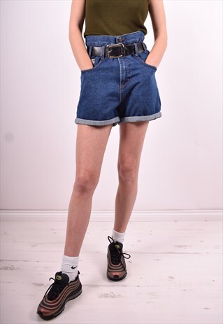WOMENS VINTAGE DENIM SHORTS W28 BLUE 90'S
