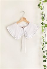 Oversized Collar White Cotton