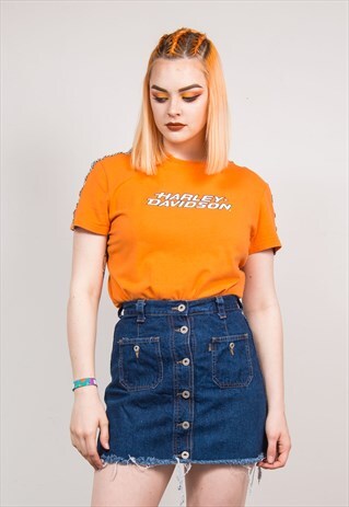 VINTAGE 90'S DARK BLUE DENIM REPLAY BUTTON DOWN MINI SKIRT