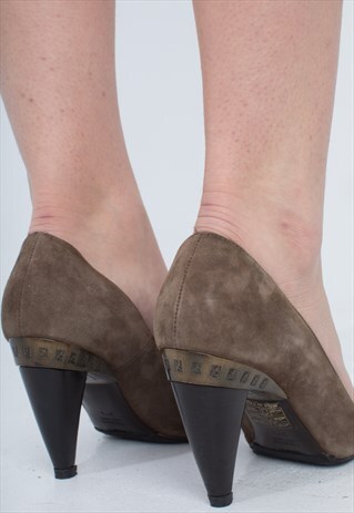 UNIQUE SUEDE BROWN LEATHER FENDI SHOES