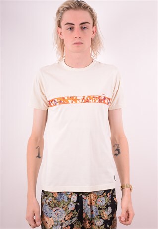 NIKE MENS VINTAGE T-SHIRT TOP SMALL OFF WHITE 90S