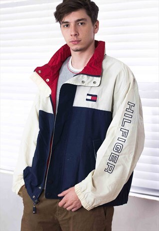 VINTAGE TOMMY HILFIGER BIG LOGO JACKET 90S XL 18.8