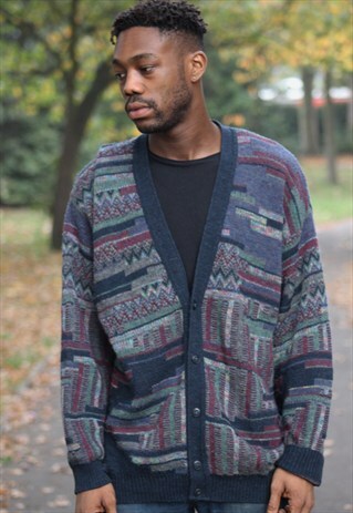 RETRO // 80'S // PATTERNED CARDIGAN
