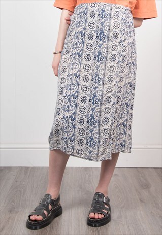 VINTAGE 90'S PATTERNED MIDI SKIRT