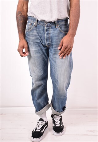 LEVI'S 501 MENS VINTAGE JEANS W34 L30 BLUE 90S