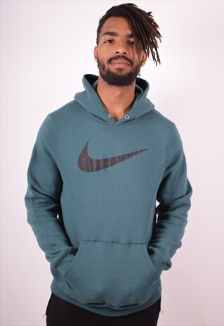 NIKE MENS VINTAGE HOODIE JUMPER MEDIUM KHAKI 90S