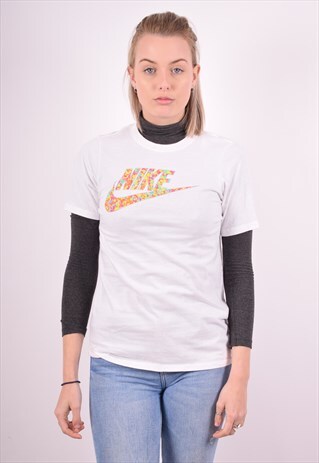 NIKE WOMENS VINTAGE T-SHIRT TOP LARGE WHITE 90S