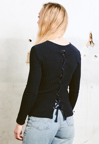VINTAGE 90S LACE UP BACK TOP
