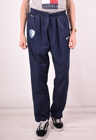 NIKE MENS VINTAGE TRACKSUIT TROUSERS MEDIUM NAVY BLUE 90S