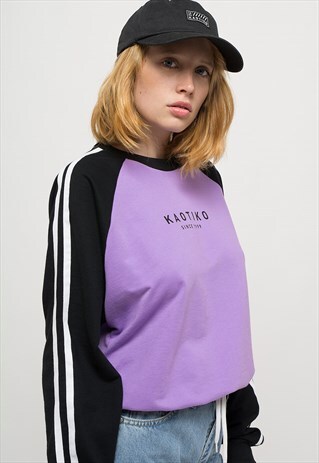 LILAC/BLACK "NICE" SWEATSHIRT