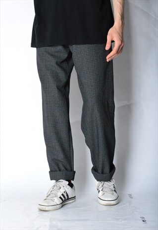 VINTAGE 90S GREY WOOL BLEND PANTS