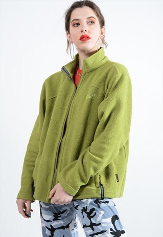 VINTAGE JACK WOLFSKIN FLEECE IN GREEN WITH LOGO