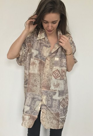 PATTERNED OVERSIZED RETRO VINTAGE UNISEX FESTIVAL SHIRT