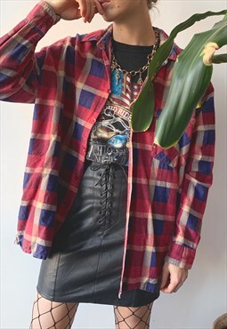 Vintage 90s Unisex Oversized Classic Checkered Flannel Shirt