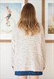 CREAM FLUFFY BUBBLE KNITTED LONG SLEEVE CARDIGAN