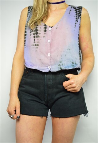 90S LEVI'S 501 BLACK WASH HIGH WAIST FRAYED JEAN SHORTS