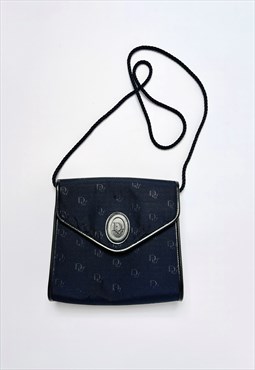 Christian Dior Bag Crossbody Shoulder Logo Monogram Navy