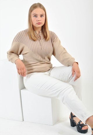 VINTAGE KNITWEAR JUMPER IN BROWN