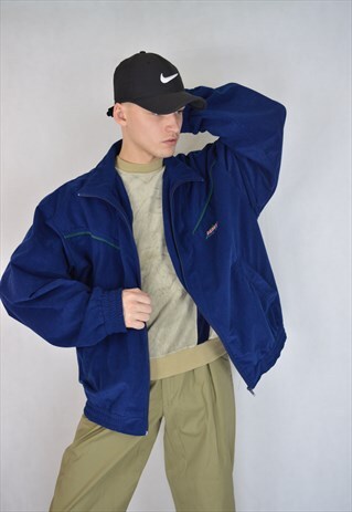 VINTAGE BLUE OVERSIZE BOMBER JACKET