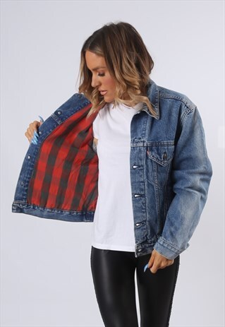 LEVIS DENIM JACKET LINED OVERSIZED FITTED UK 14 (54Q)
