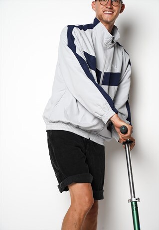 GREY FILA SPORTJACKET WITH DARKBLUE STRIPES