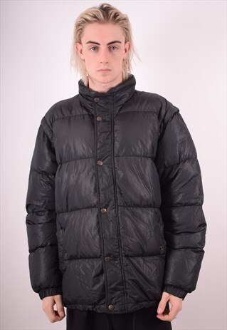 SERGIO TACCHINI MENS VINTAGE PADDED JACKET LARGE BLACK 90S