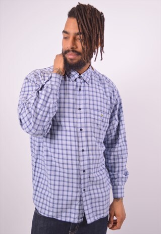 VINTAGE LACOSTE SHIRT CHECK BLUE