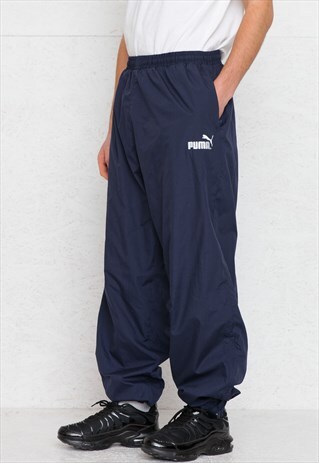 VINTAGE NAVY PUMA TRACK BOTTOMS JOGGERS