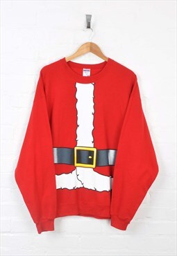 Vintage Christmas Sweater Red XL
