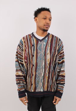 Vintage Men's Rountree & Yorke Coogi Style V-Neck Sweater